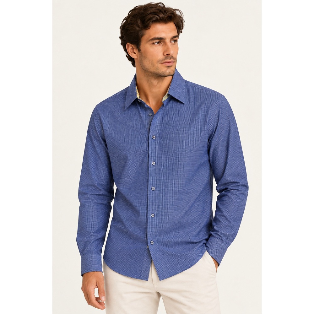 Robert Graham Classic Fit Button Shirt Men's 2XL Blue Cotton Long Sleeve Shirt